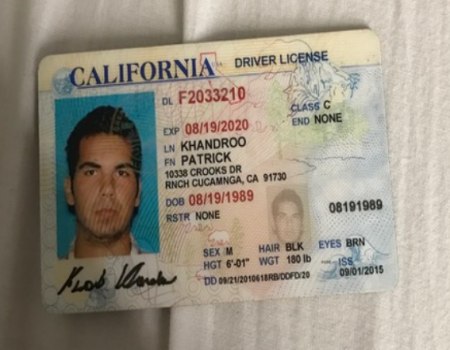 fulls + front driver license scan