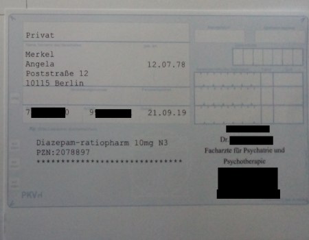 x2 Rezepte - Alprazolam,Diazepam, Tilidin etc....