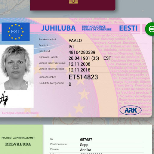 Estonia driving license with selfie (Clone)