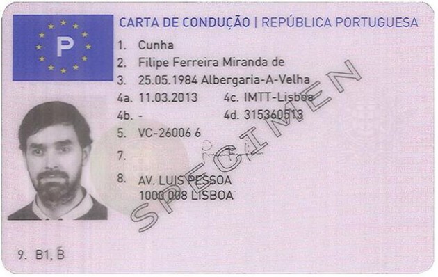 Portugal driving license with selfie (Clone)