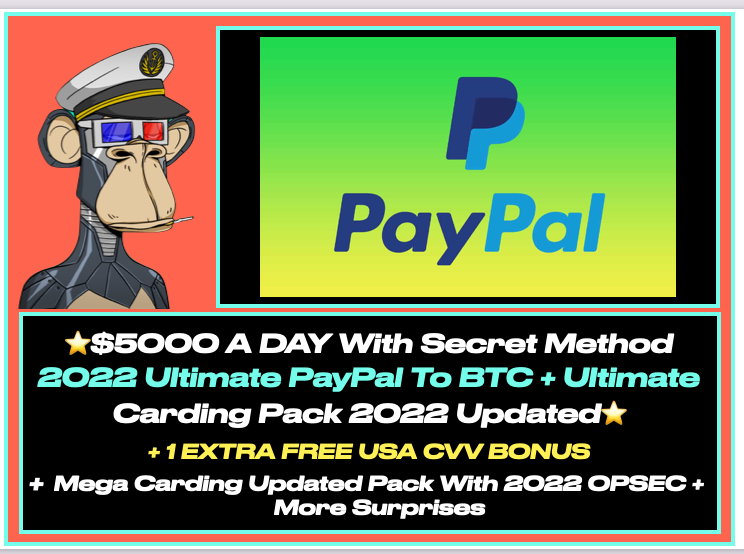 $5000 A DAY With Secret Method 2025 Ultimate PayPal To BTC + Ultimate Carding Pack 2025 + 1 CC