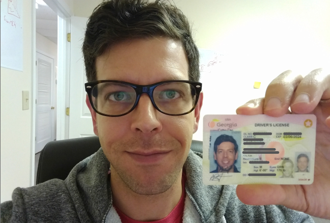USA driving license with selfie (Clone)