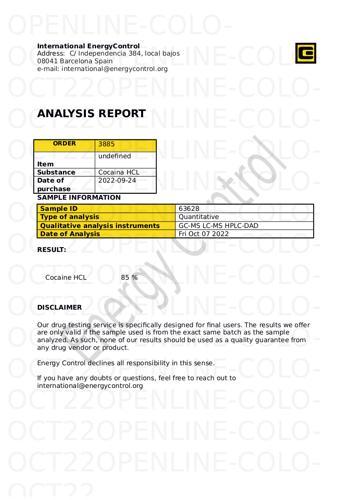 ❤️ 0.5 85% EC Tested CLEAN Colombian Cocaine ❤️